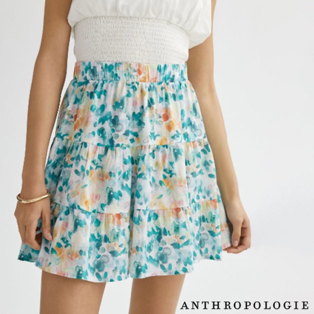 EUC! Anthropologie cloth & stone floral skirt - sz. L